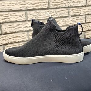 Rothy's Chelsea Slip-On Knit Boot Shoes - Black with White Sole Sz 9